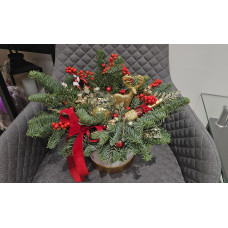 Рождественская композиция с красным бантом Рождественская композиция с красным бантом