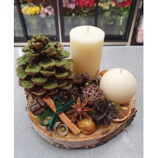 Christmas candles in eco style