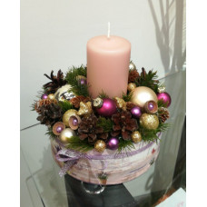 Pink Christmas candle