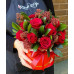 Flower box - Red roses and skimia