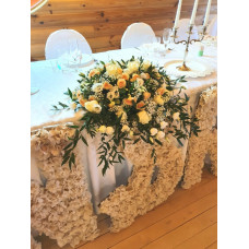 Wedding decoration in peach color