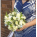 Bridal bouquet with roses in white tones