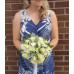 Bridal bouquet with roses in white tones