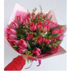 Pušķis - Rozā tulpes 