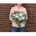 Bridal bouquet with roses and delphinium
